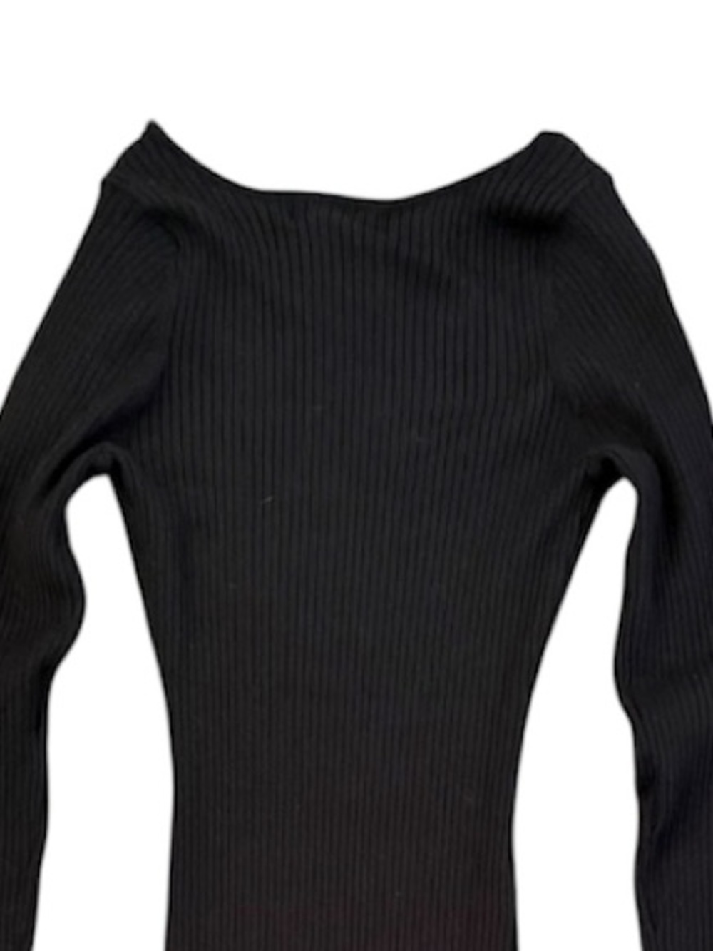 L’Academie Black Ribbed Side Slit Long Sleeve Maxi Dress NWT - Picture 5 of 10